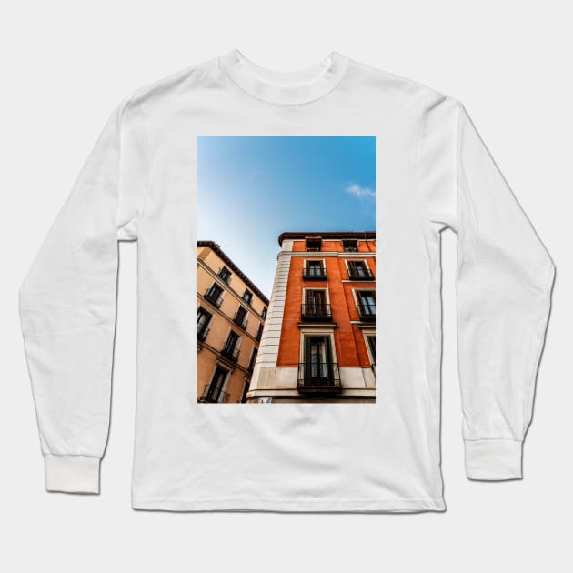 Old Buildings in Madrid Long Sleeve T-Shirt by JJFarquitectos